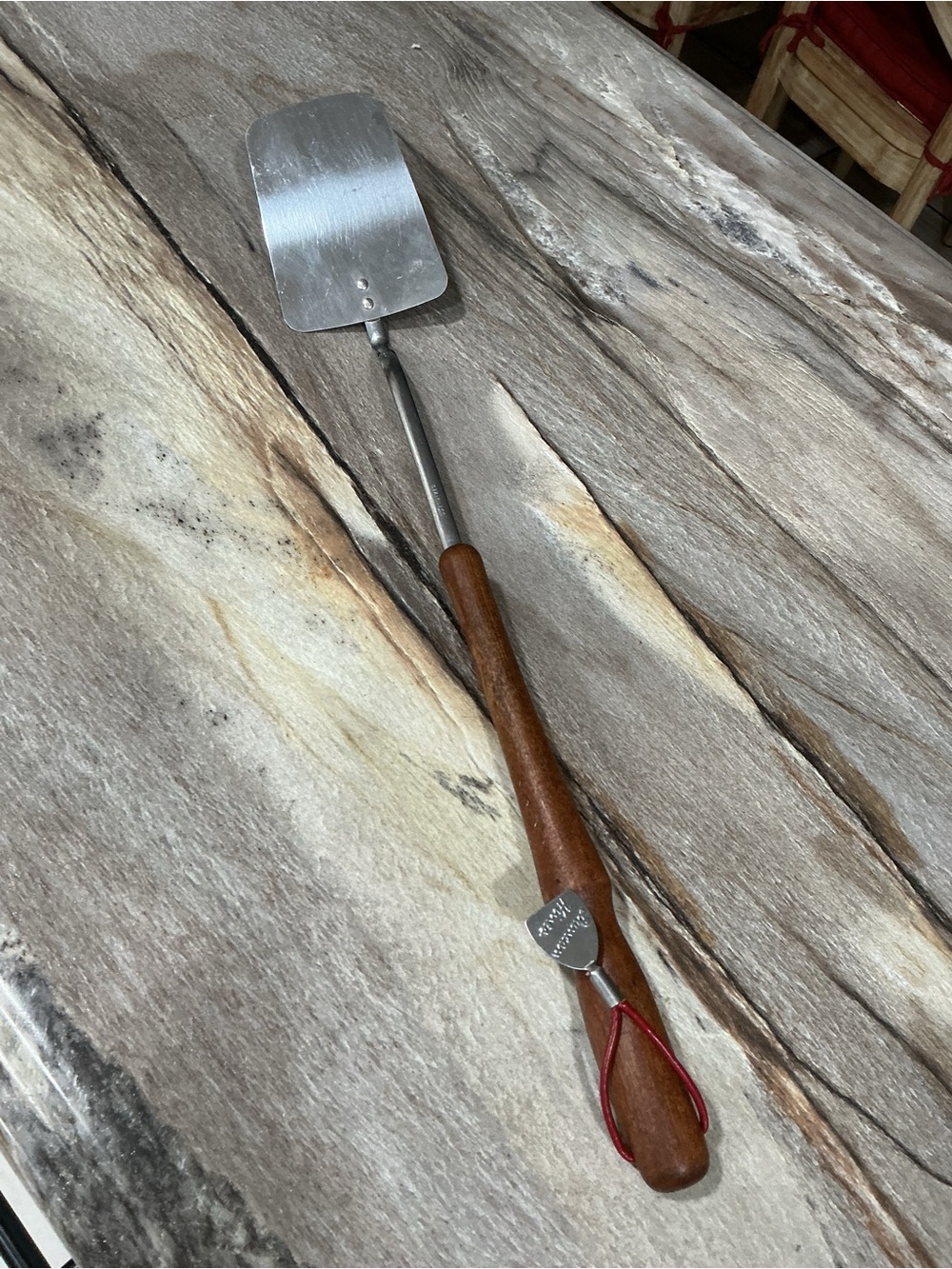 Vintage Duncan Hines 20” BBQ Spatula Turner Wood Handle Stainless Steel USA MCM